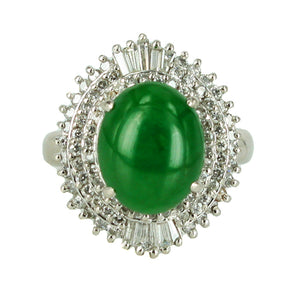 Oval Jadeite Diamond Ring