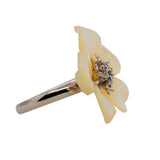Mother of Pearl Diamond Flower Ring