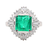 Princess Cut Emerald Diamond Ring