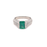 Emerald Cut Emerald Diamond Ring