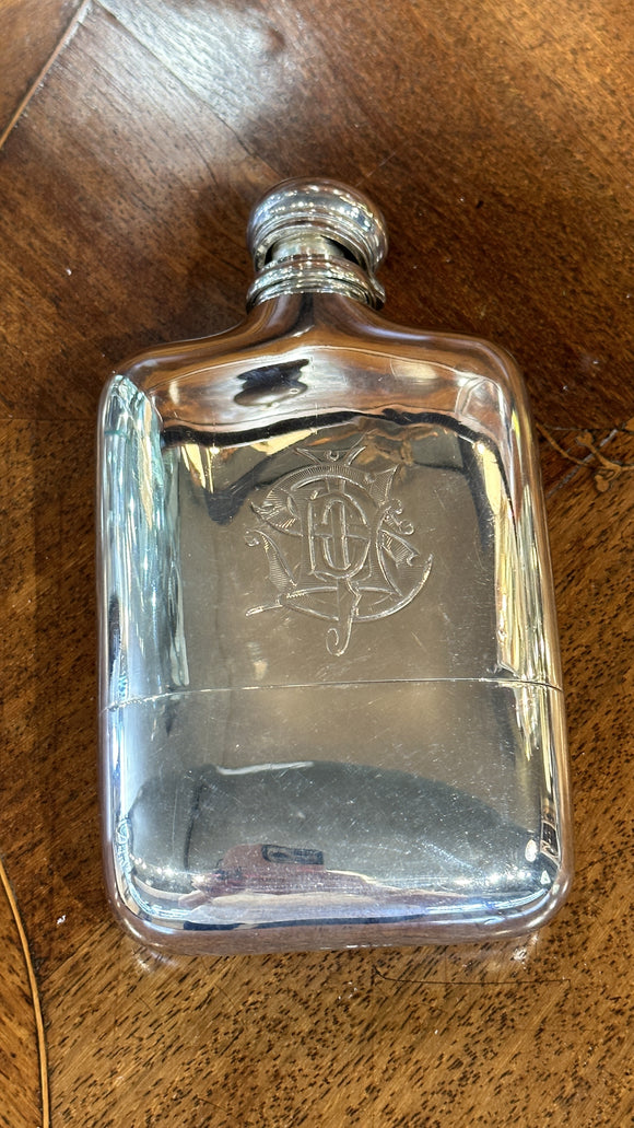 Antique Sterling Silver Hip Flask