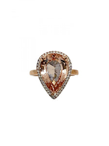 Morganite Diamond Rose Gold Ring