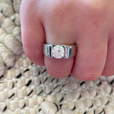 Large Diamond Ring in Platinum