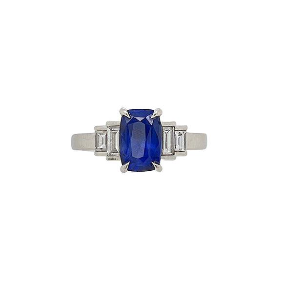 Sapphire Baguette Diamond Ring