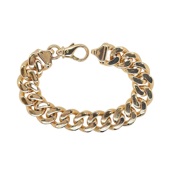 Heavy Curb Link Bracelet in 9ct Yellow Gold