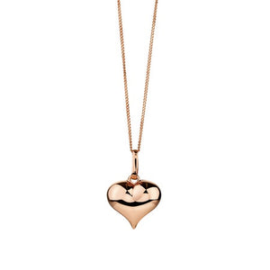 Puffed Heart Pendant in 10ct Rose Gold