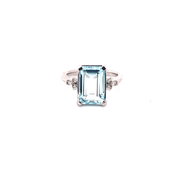 Aquamarine Diamond Cocktail Ring