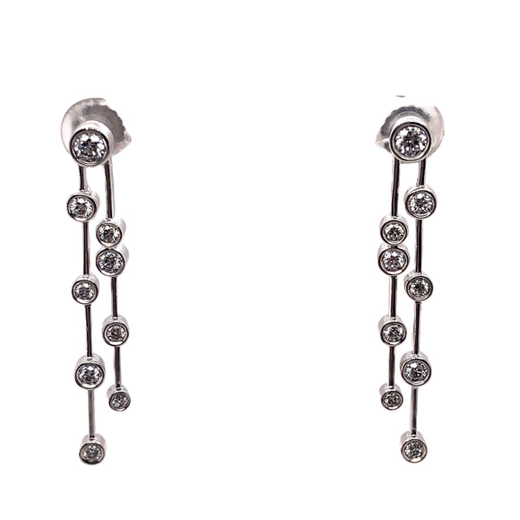 Diamond Rubover Cluster Drop Earrings