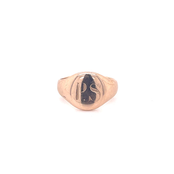 Antique 9ct Rose Gold Signet Ring