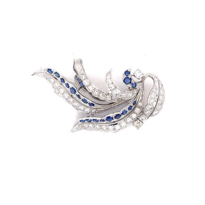 Vintage Sapphire and Diamond Brooch