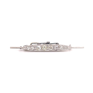 Antique Diamond Bar Brooch in 18ct Gold