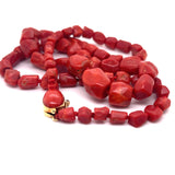 Vintage Red Coral and 18ct Gold Necklace