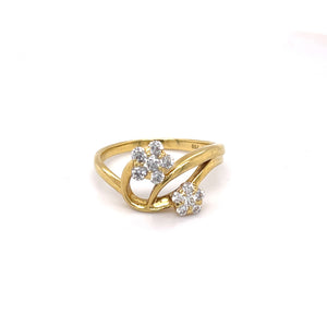 Diamond Flower Dress Ring in 18ct Gold