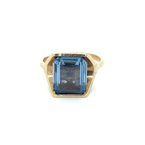 Tension Set Blue Topaz Ring in 9ct Gold