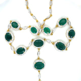 Emerald and Diamond Lariet Statement Necklace