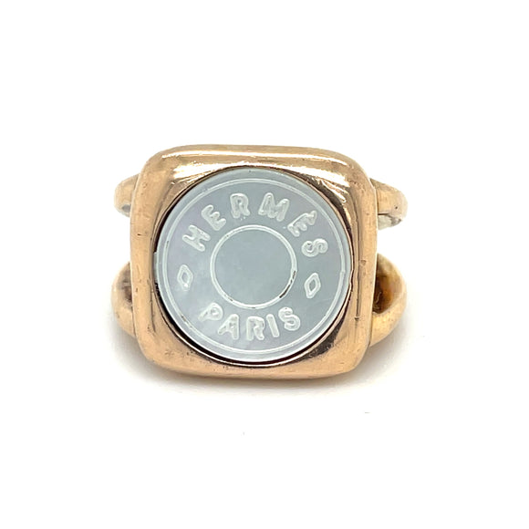 Hermes Mother of Pearl Ring
