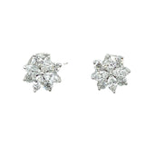 1.44 Carat Diamond Flower Stud Earrings