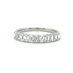 Baguette Diamond Half Eternity Band 0.88 Carats in 18ct White Gold