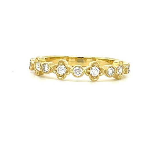Diamond Clover Band 0.28 Carats in 18ct Yellow Gold