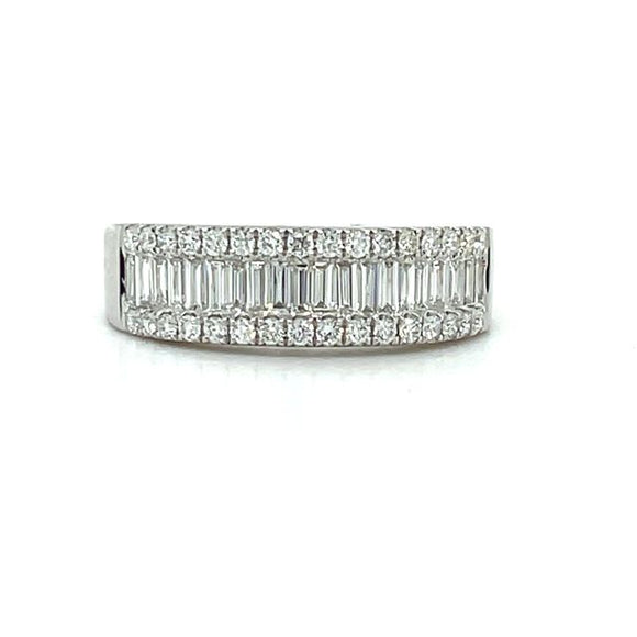 Diamond Baguette Stacked Band 0.78 Carats in 18ct White Gold