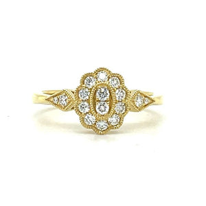 Diamond Flower Ring 0.30 Carats in 18ct Yellow Gold