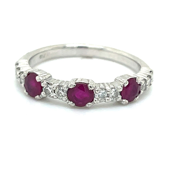Ruby and Diamond Claw Set Ring