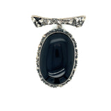 Sterling Silver Cabochon Onyx Brooch