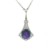 Art Deco Amethyst Diamond Necklace