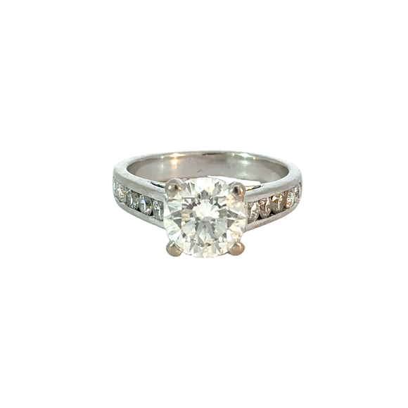 Modern Diamond Solitaire Ring in 18ct White Gold
