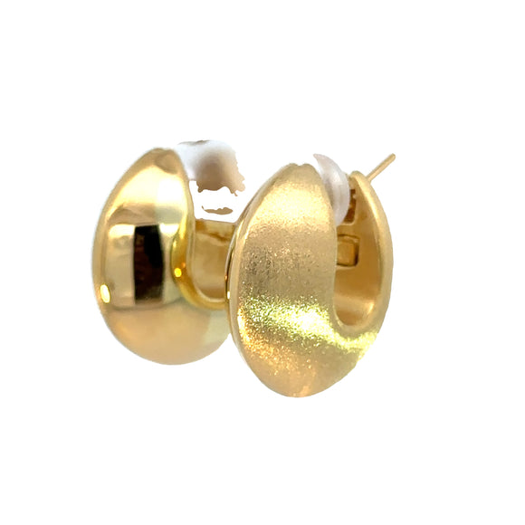 Two Tone 18ct Yellow Gold Earrings