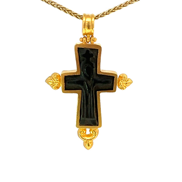 Obsidian Cross Pendant