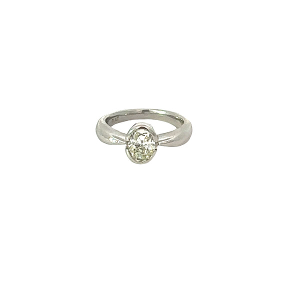 Diamond Oval Solitaire Ring