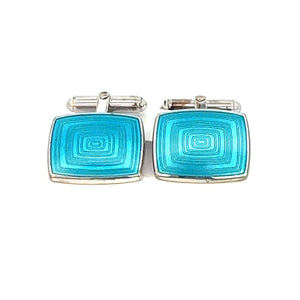 Teal Blue  Enamelled Cuff Links