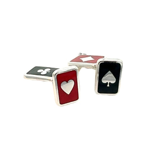 Card Enamelled Cuff Links