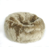 Long Wool Brown & Cream Sheepskin Bean Bag