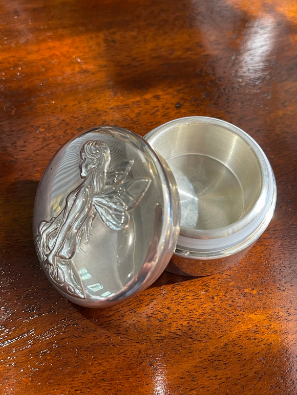 Round Fairy Sterling Silver Box