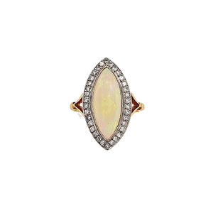 Opal Diamond Marquise Ring