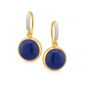 Diamond Lapis Lazuli Earrings