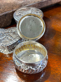 Ornate Round Sterling Silver Pill Box
