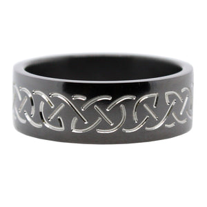 Patterned Mens Ring Band