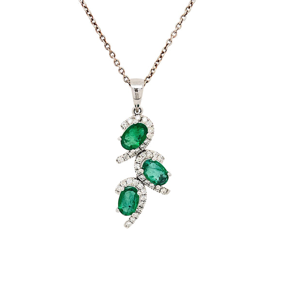 Emerald Diamond Gold Pendant