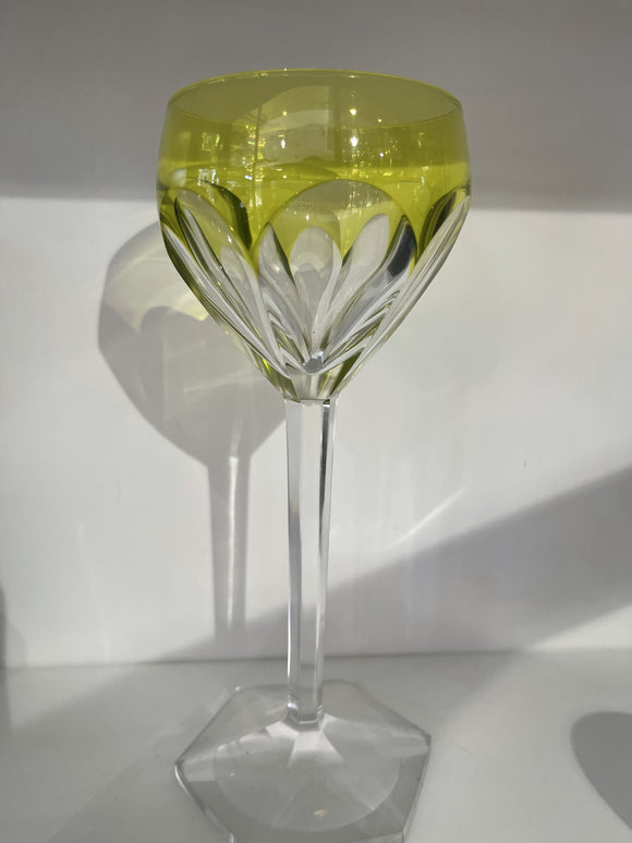 Val St Lambert Crystal Lime Goblet