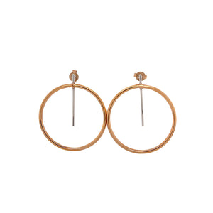Rose Gold White Gold Circle Earrings