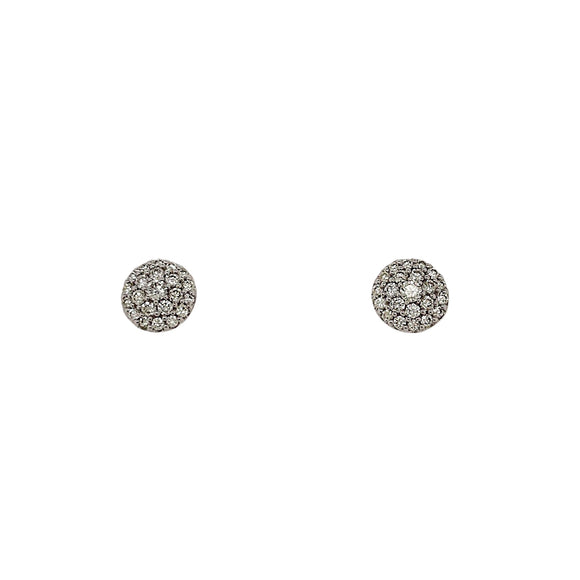 Round Diamond Cluster Stud Earrings