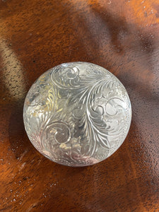 Sterling Silver Round Patterned Top Box