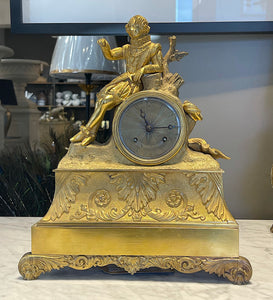Antique French Gilt Mantle  Clock