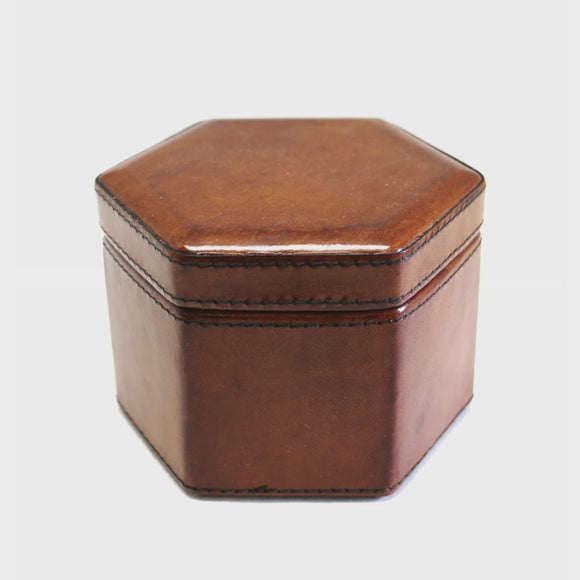 Leather Hexagonal Trinket Box