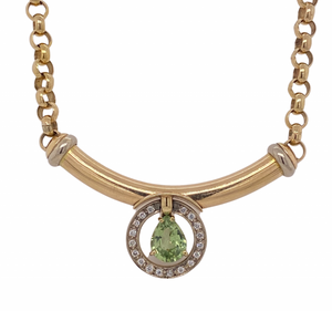 Green Garnet Diamond Necklace