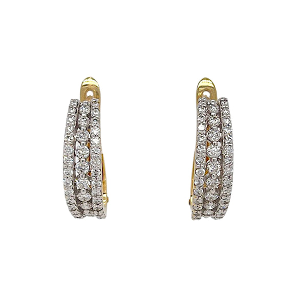 Diamond Oval Huggie Earrings