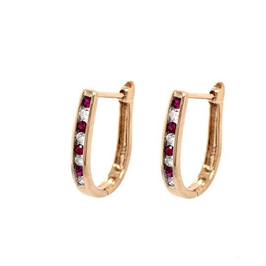 Ruby Diamond Huggie Earrings 1